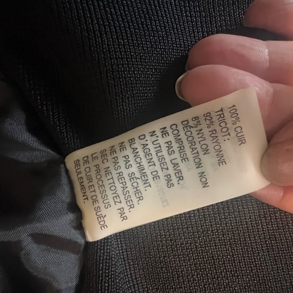 Peter Nygard Leather Jacket Blazer Cardigan Black Size Large L Stretch studs - Picture 14 of 14